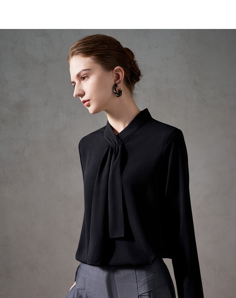 G2000 Textured Ribbon Design Women's 2025 Autumn Winter Comfortable Long Sleeve Casual Shirt Mall Same Style 2
