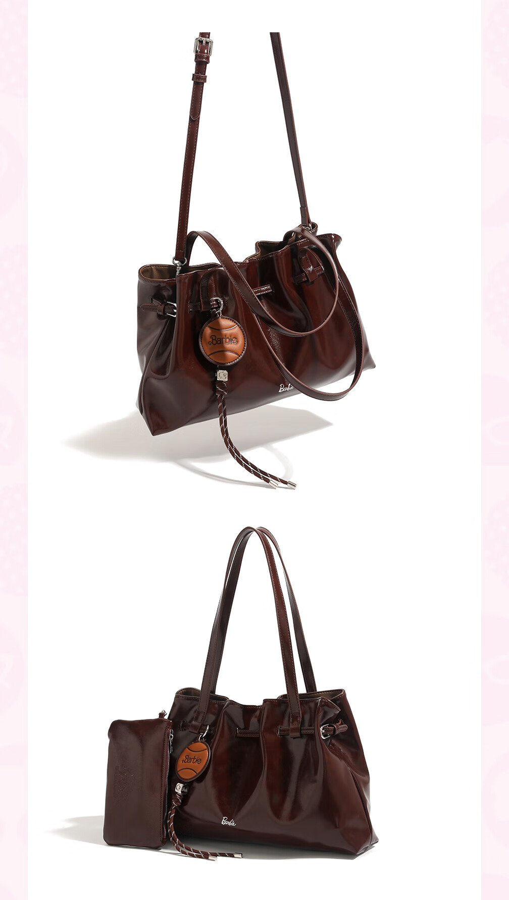 Barbie Vintage Lazy Style Women's Shoulder Bag Handheld Commuter Tote Large Capacity Underarm Bag Birthday Gift 4