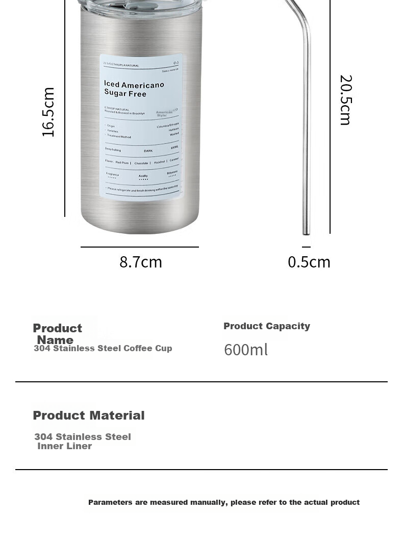 Baijie Large Capacity Stainless Steel Insulated Coffee Mug High-Quality Portable Cold Water Cup for Students Men and Women 2