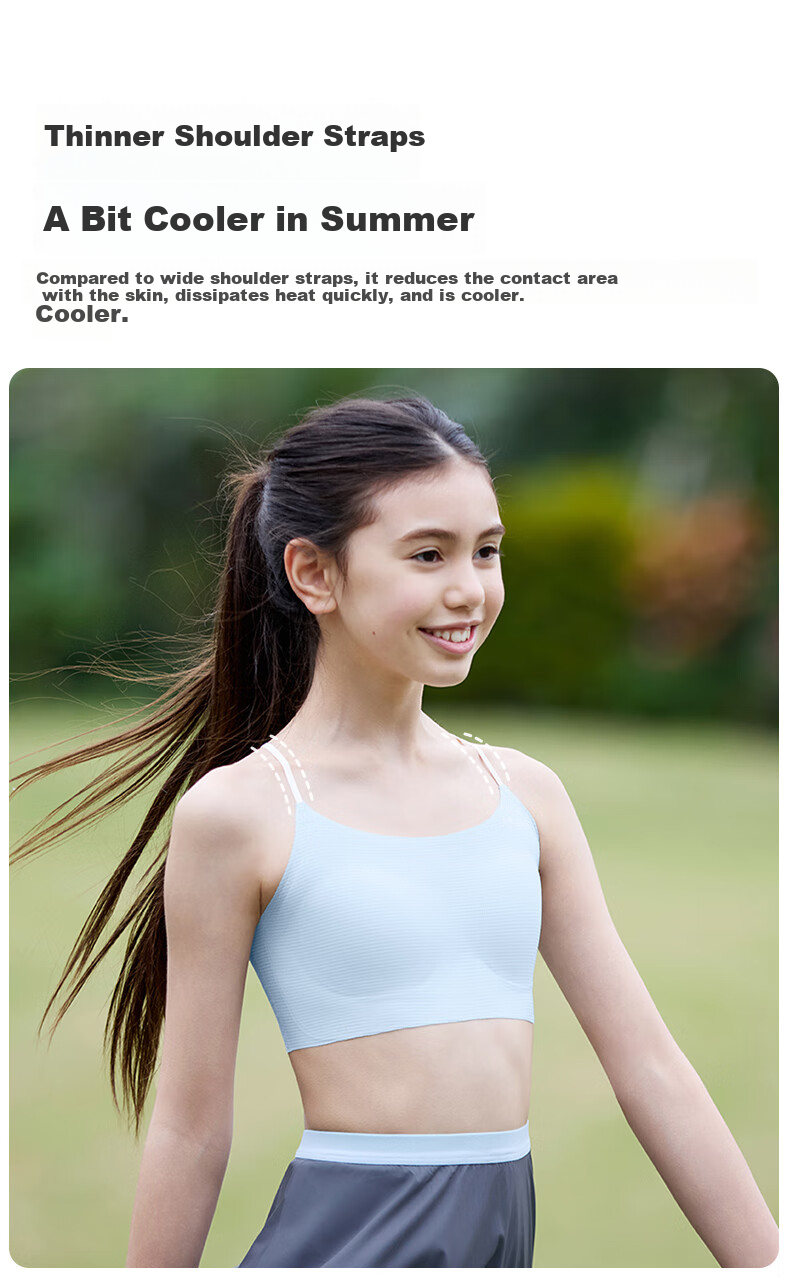 Like UU Thin Strap Bra for Female Students in Middle And High School, Puberty Underwear, Girls' Bra, Lightweight And Breathable Camisole 4