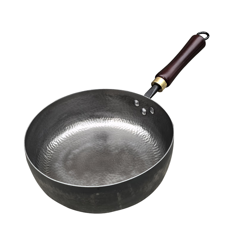 Gostun Zhangqiu Handmade Forged Traditional Iron Frying Pan No Coating Non-Stick Fish Scale Pattern 28cm