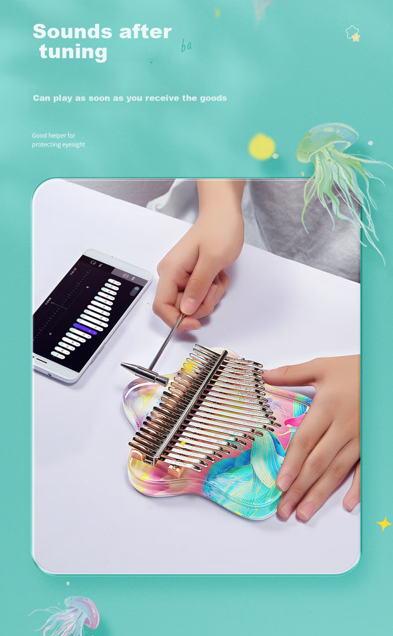 Qiangu 21-Key Kalimba, Acrylic Painted Cartoon Thumb Piano, Children's Musical Instrument, Christmas And Birthday Gift 18