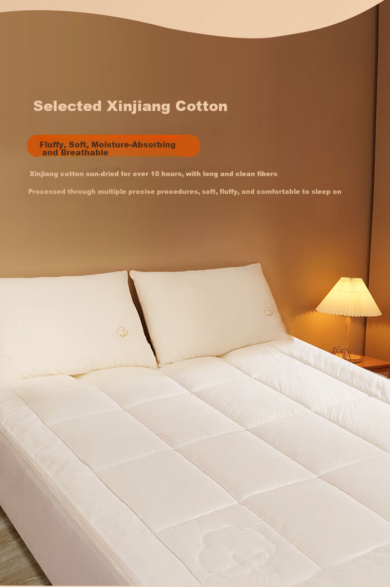 FUANNA × JINGDONG Custom Cotton Mattress, Soybean Fiber Thick Pad, Pure Cotton Single Student Protective Mat, 0.9x1.9 Meters 4