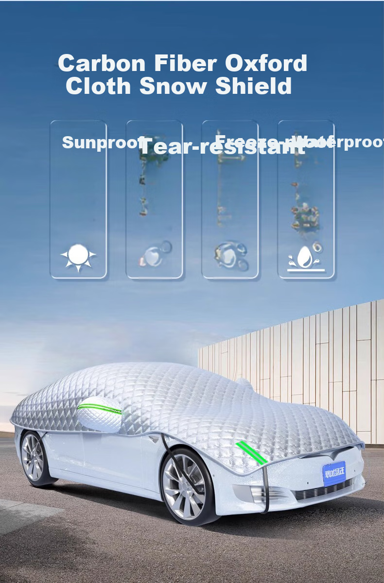 HELLOLEIBOO Car Sunshade, Windshield Cover, Sun Protection, All-Season Universal, Window Cover, Winter Thickened Half Car Cover 2