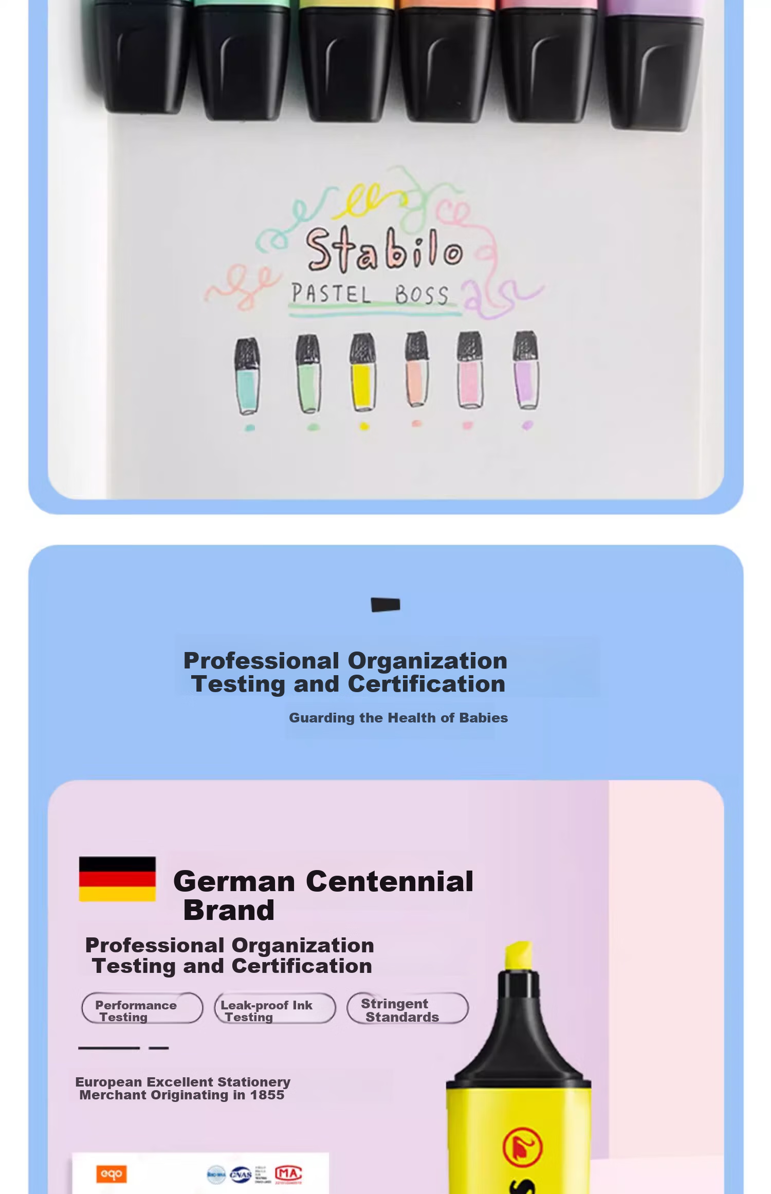 STABILO Boss Highlighter Pen Imported Large Capacity Fluorescent Marker Multicolor Highlighter Student Marking Pen 70/55 (Purple) Children's Day Gift 5