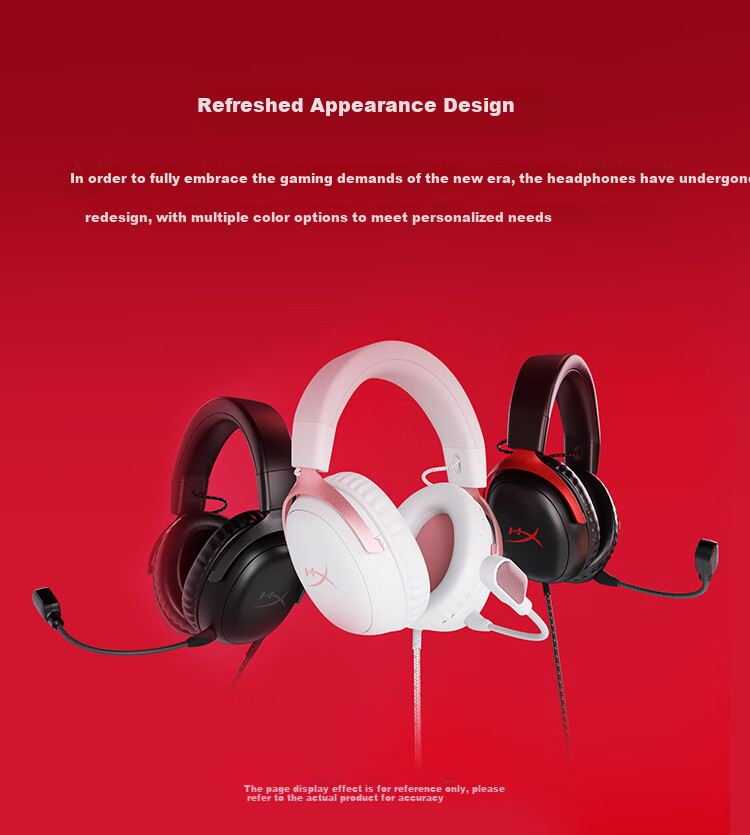 HYPERX Cloud III Wired Gaming Headset with Fog Light Pink, DTS Sound, 53mm Driver Unit, E-Sports Over-Ear Gaming Headphones Compatible with Triaxial Actio 8