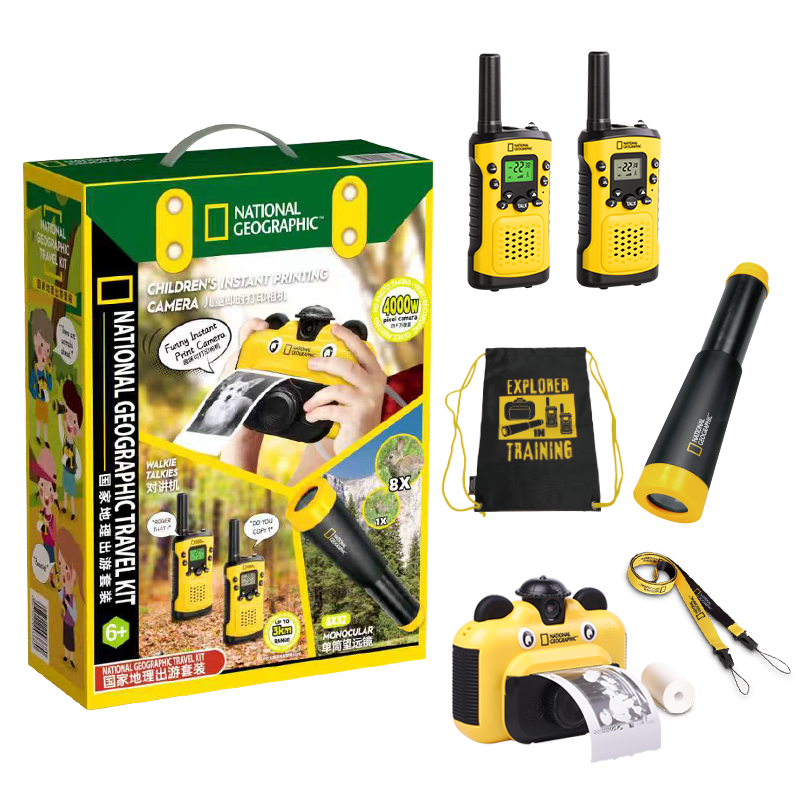 National Geographic Kids Monocular Telescope Children's Camera Walkie Talkie Outdoor Travel Gift Set