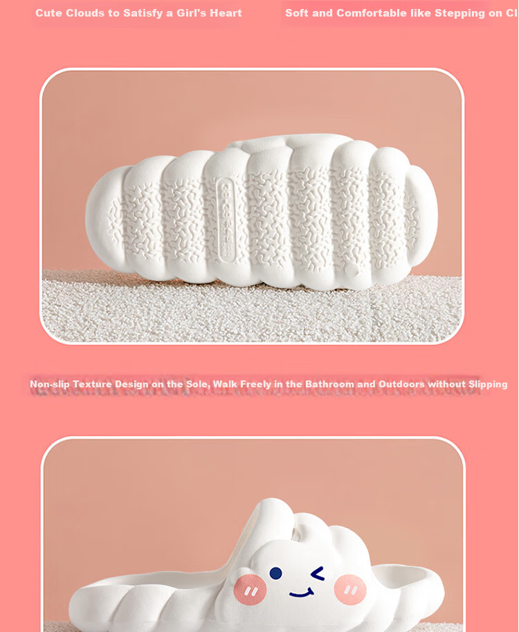 IQGD Women's Slippers, Comfortable Outdoor And Indoor Sandals, Fashionable Thick Soft Sole, Ice Cream - Milk White, Size 38-39 7