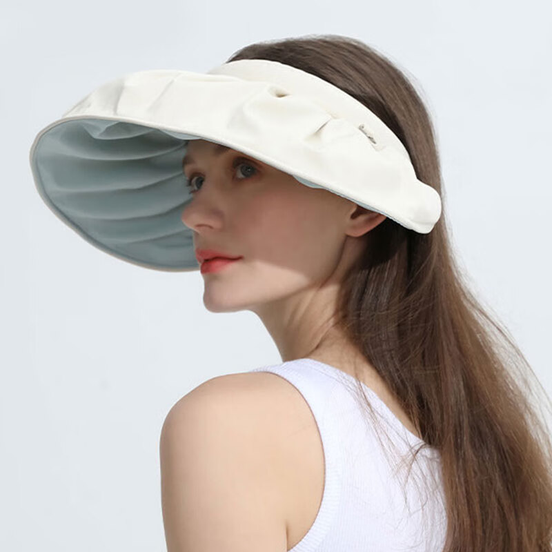 DUSENNA Summer Sun Protection Hat for Women, Visor Sun Hat, UV Protection Shell Hat, Milk Tea Apricot Color