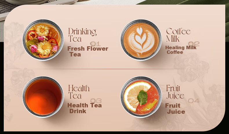 Germ Pure Titanium Insulated Mug for Women, Dual-Drinking Straw Coffee Cup Gift Box Water Bottle Mid-Autumn Festival Gift Cup 500ML Cherry Blossom 7