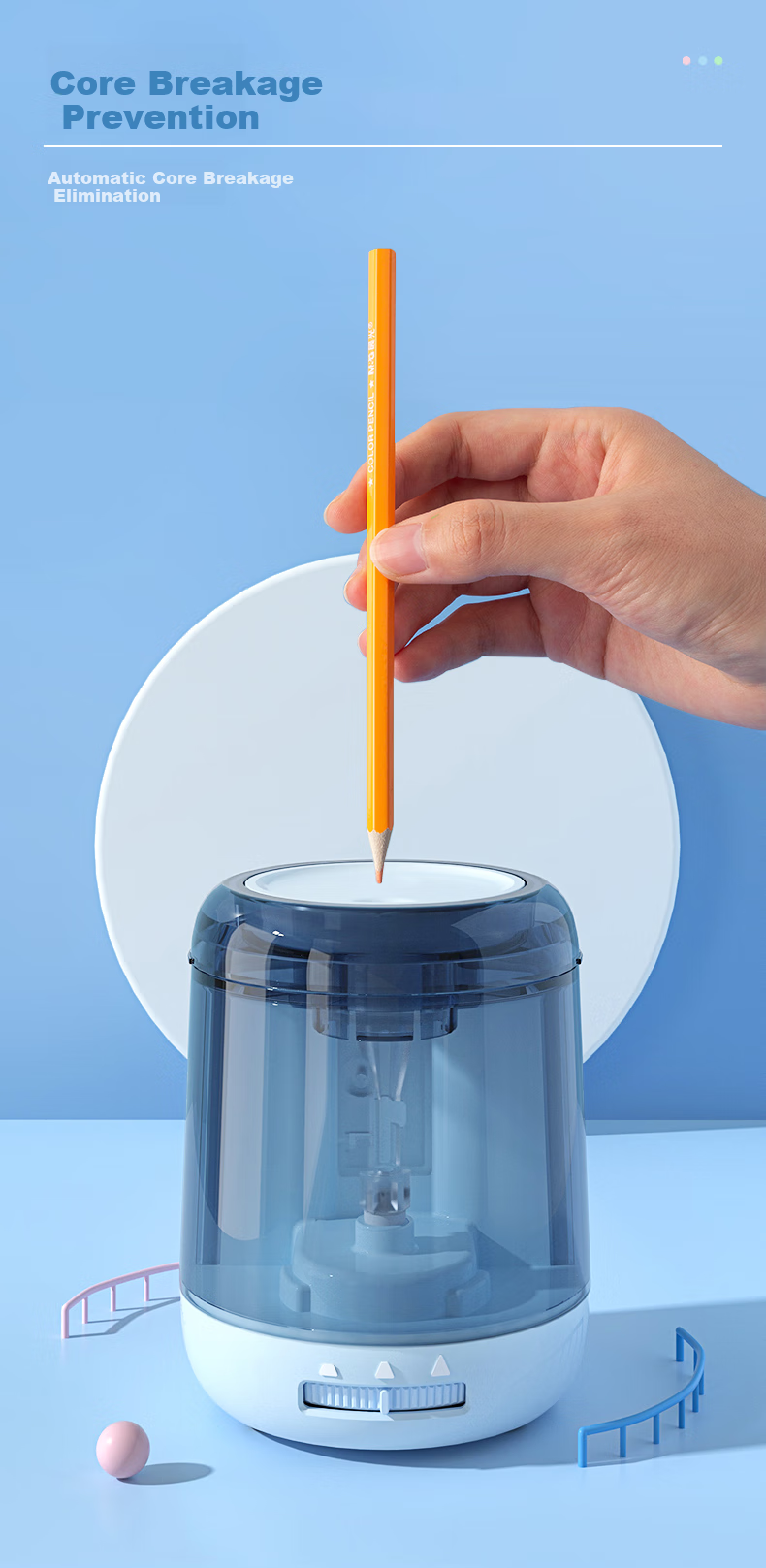 M&G Large-Aperture Fully Automatic Pencil Sharpener, Electric Rotary Pencil Sharpener with Thickened Rod, Automatic Pencil Sharpener for Elementary School Students, Back-To Stationery 13