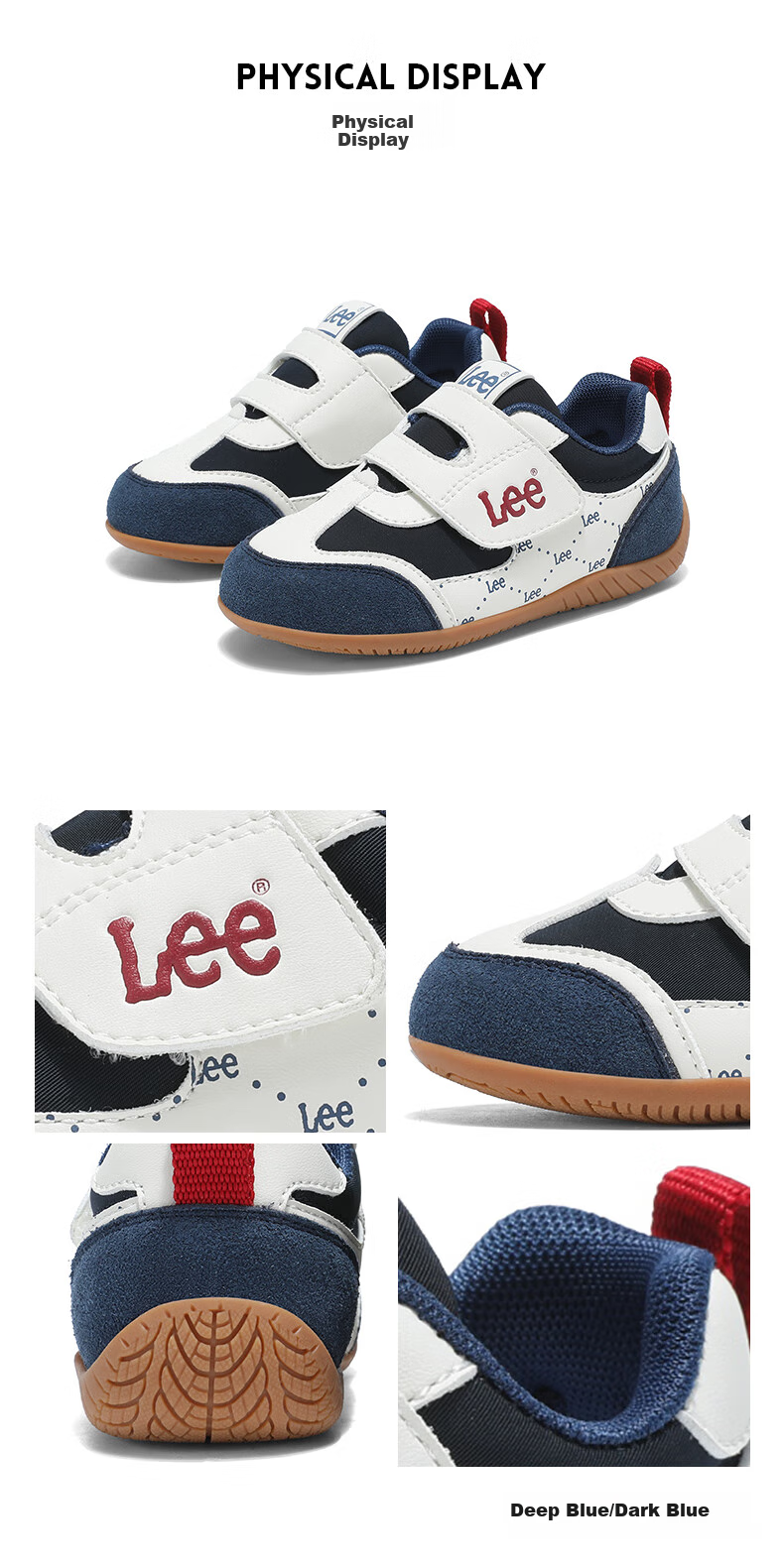 LEE KIDS Children's Shoes, Autumn New Style Kids Sneakers, Non-Slip Sports Shoes for Girls, Casual Shoes for Boys, Dark Blue, Size 32 14