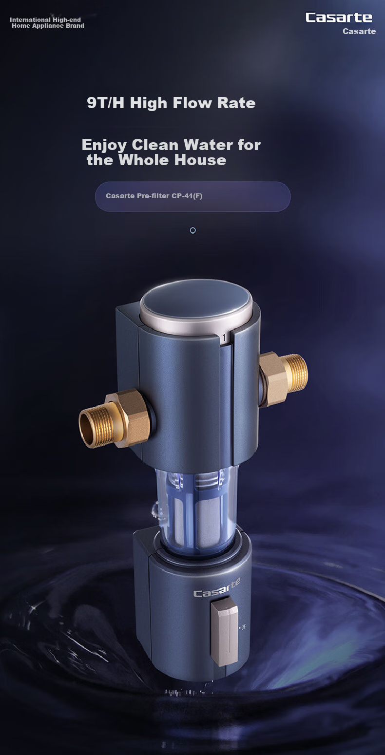 Casarte Pre-Filter 9T/H Household Whole-House Central Water Purification, Suction Reverse Flushing High Flow Rate, Pipeline Water Filter CP-41 (F) 1