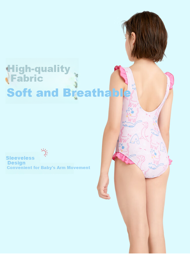 Arena Children's Sleeveless Swimsuit for Girls, Playful One-Piece Swimwear with Cute Printed Design, Sun Protection, Comfortable Fit, High Elasticity, Chlorine-Resistant Swimming Costume 3