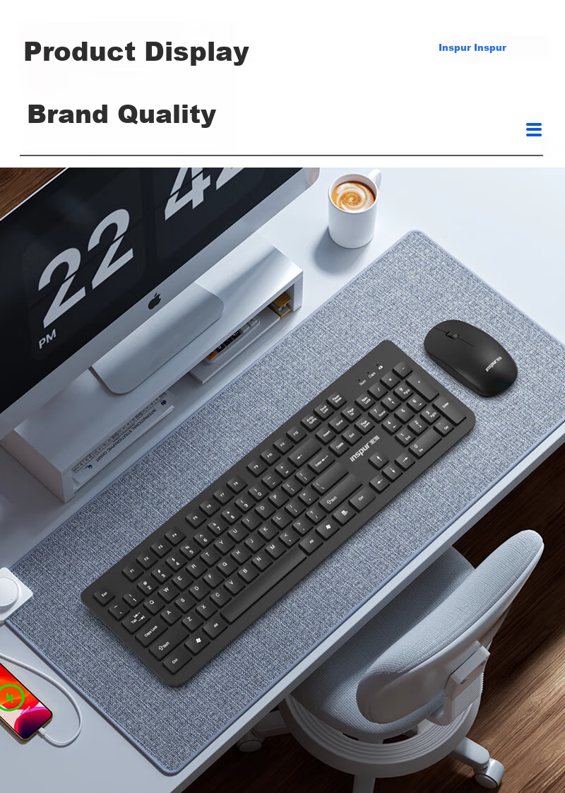 Inspur Mechanical Keyboard [Metal Panel] RGB Backlit 104-Key Red Switch Office Gaming Desktop Laptop Universal 10