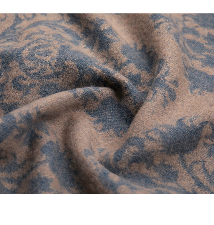 Hengyuanxiang 100% Pure Wool Shawl Women's Autumn Winter Scarf Mom's Birthday New Year Gift Qi Ji Red 9