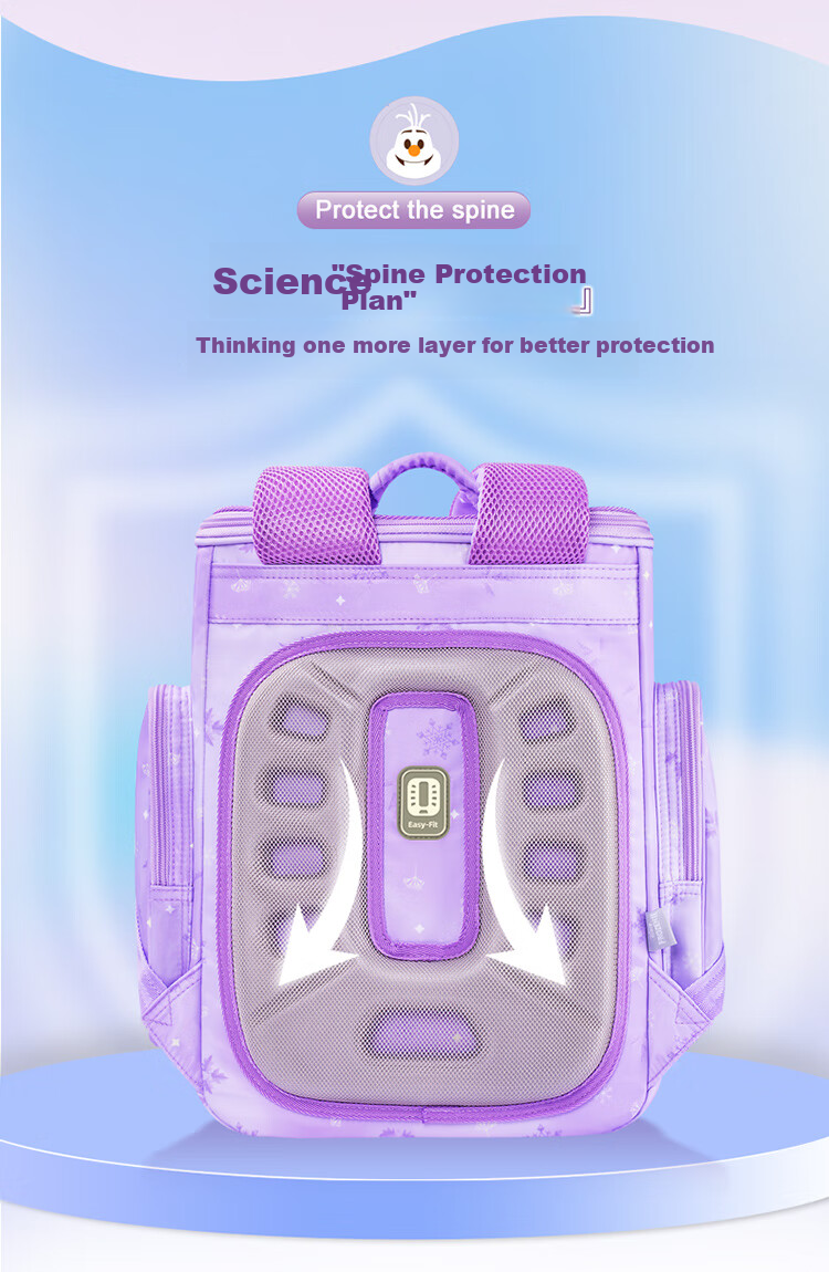 Disney Backpack for Primary School Students Grades 1-3, Spine-Protecting, Load-Reducing, Stylish Children's Backpack, Birthday Gift, Elsa Princess Gift Box 5