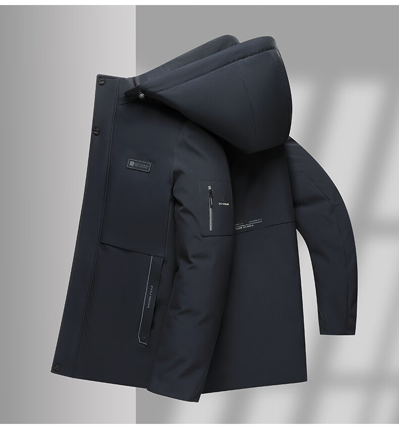 TUCANO Men's Winter Cotton Padded Jacket Fleece Lined Thick Warm Business Casual Removable Hooded Coat 7
