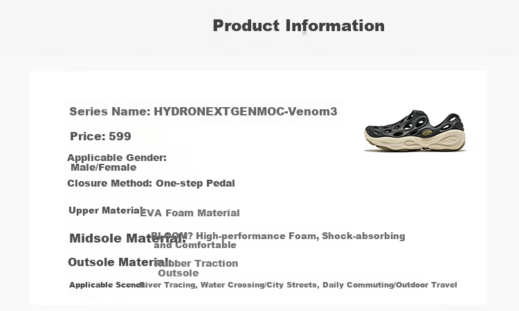 Merrell Outdoor Creek Hiking Hydro Moc Venom 3 Thick Sole Comfortable Breathable Beach Sandals 7730 Pink Size 37 9