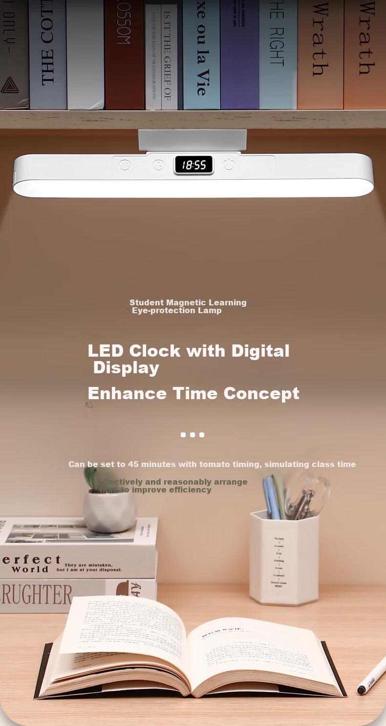 Heart Lock Desk Lamp, Dormitory Student Eye Protection Study Light, Bedroom Bedside Lamp, Rechargeable Reading Small Table Lamp, Magnetic Cool Night Light 10