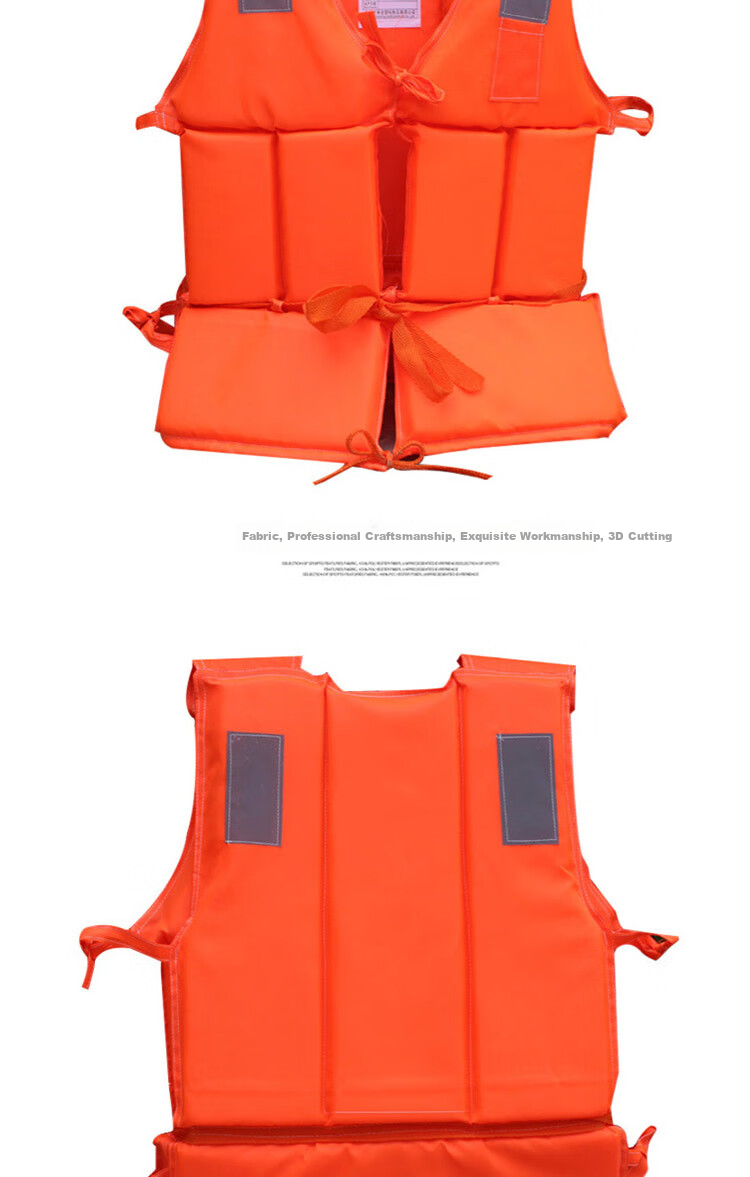 BWNK Professional Life Jacket, High Buoyancy, Adult Snorkeling Equipment, Swimming Vest, Boat Self-Rescue Whistle for Camping, Orange, Size L 9