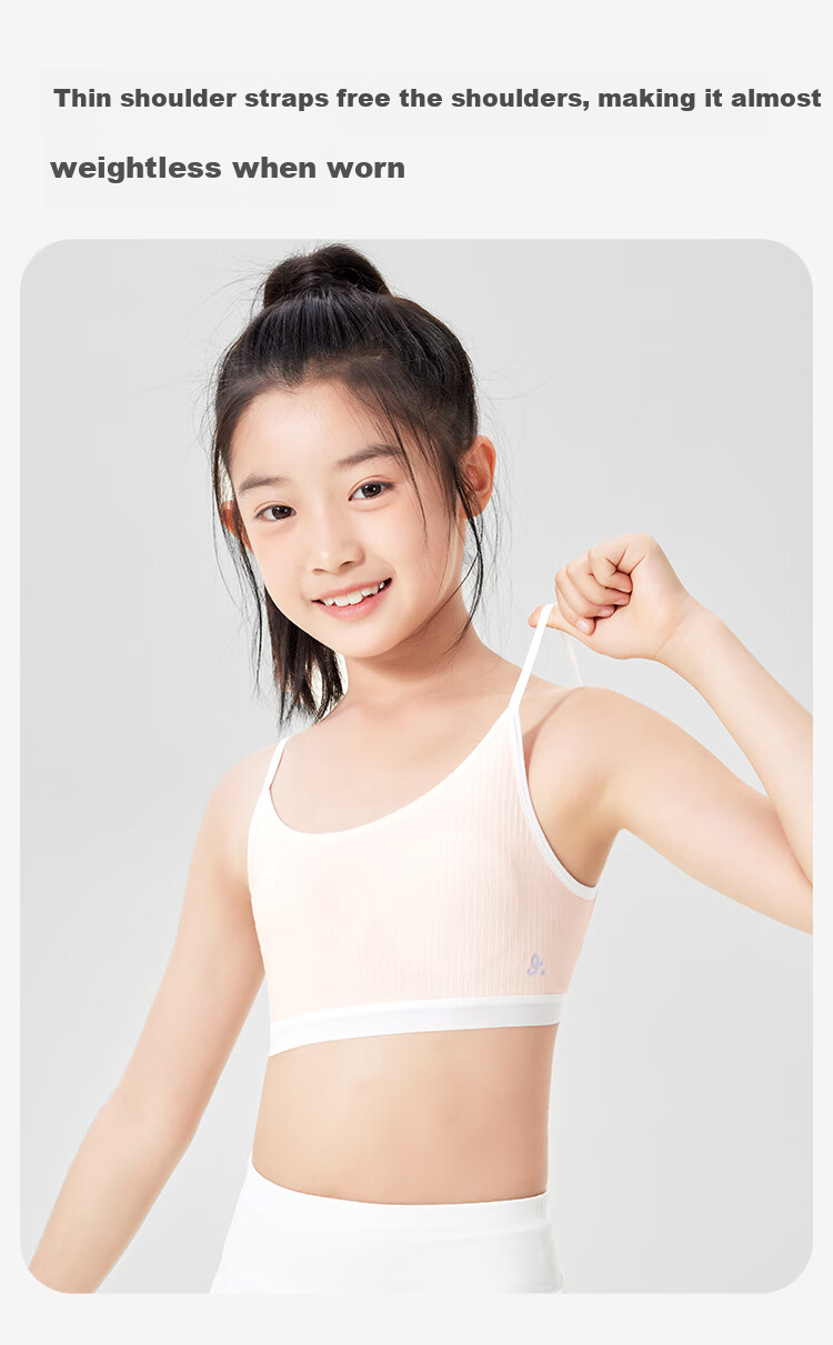 Jiusuiban Children's Underwear, Girls' 80 Modal Silk Development Bra, 8-10 Years Old Girls' Nipple Prevention Camisole Tank Top 9