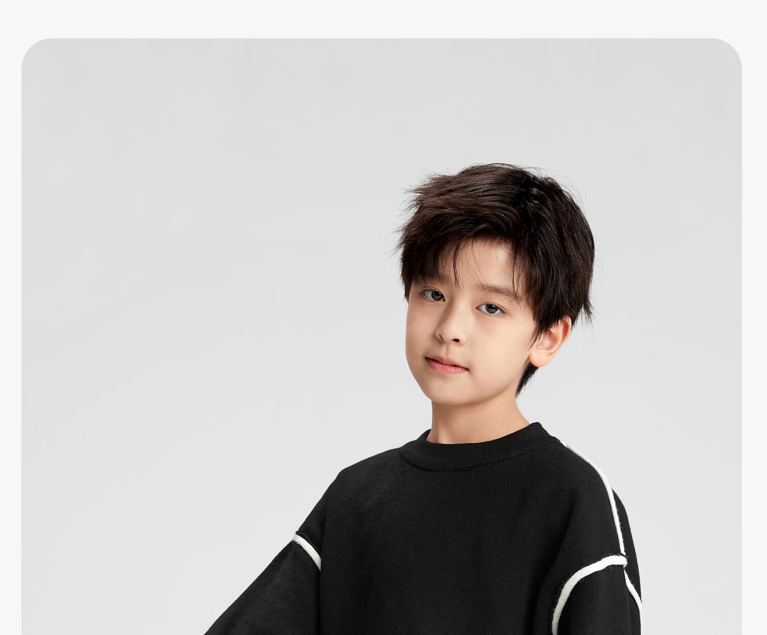 Zuo Xi Boys Sweater Winter 2025 New Children's Pullover Knitwear Imitation Cashmere Black 140cm 21