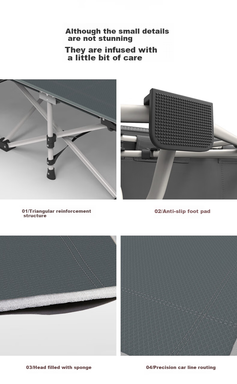 Restar Folding Bed Single Bed Office Nap Bed Hospital Accompanying Care Simple Bed Camp Bed Ten-Foot Bed with Legs 5