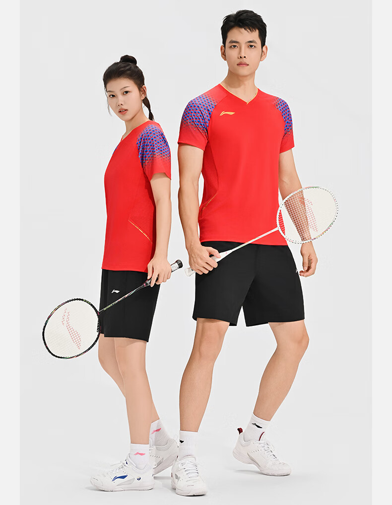 LI-NING Badminton Jersey Unisex Competition Shirt Youth National Team Replica Black XL 8