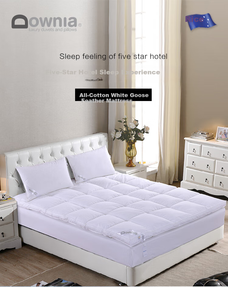 Downia Mattress, All-Cotton Goose down Mattress Pad, Breathable Tatami Goose down Mat, Filled with 2.5kg, for A 1.5-Meter Bed 1