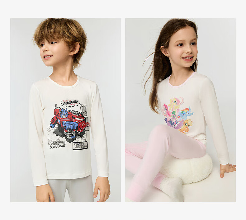 AIMER KIDS Antibacterial Modal Girls' Thermal Underwear Set 2025 New Light Warmth [5~15℃] Magic Wonder 120 2