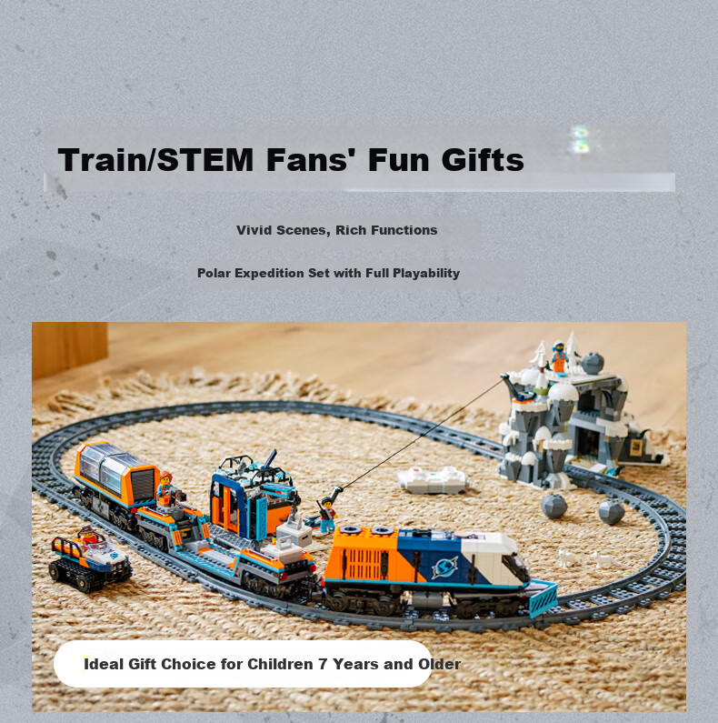 LEGO City 60508 Police Chase Train Building Blocks Toy for Boys and Girls Birthday Gift Display 4