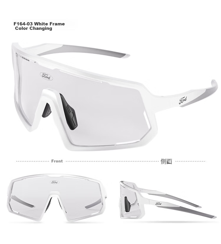 Fute Outdoor Sports Cycling Glasses, Day And Night Use, Photochromic Polarized Running Glasses for Men And Women, Protective Eyewear, Matte Green Frame - F164 9