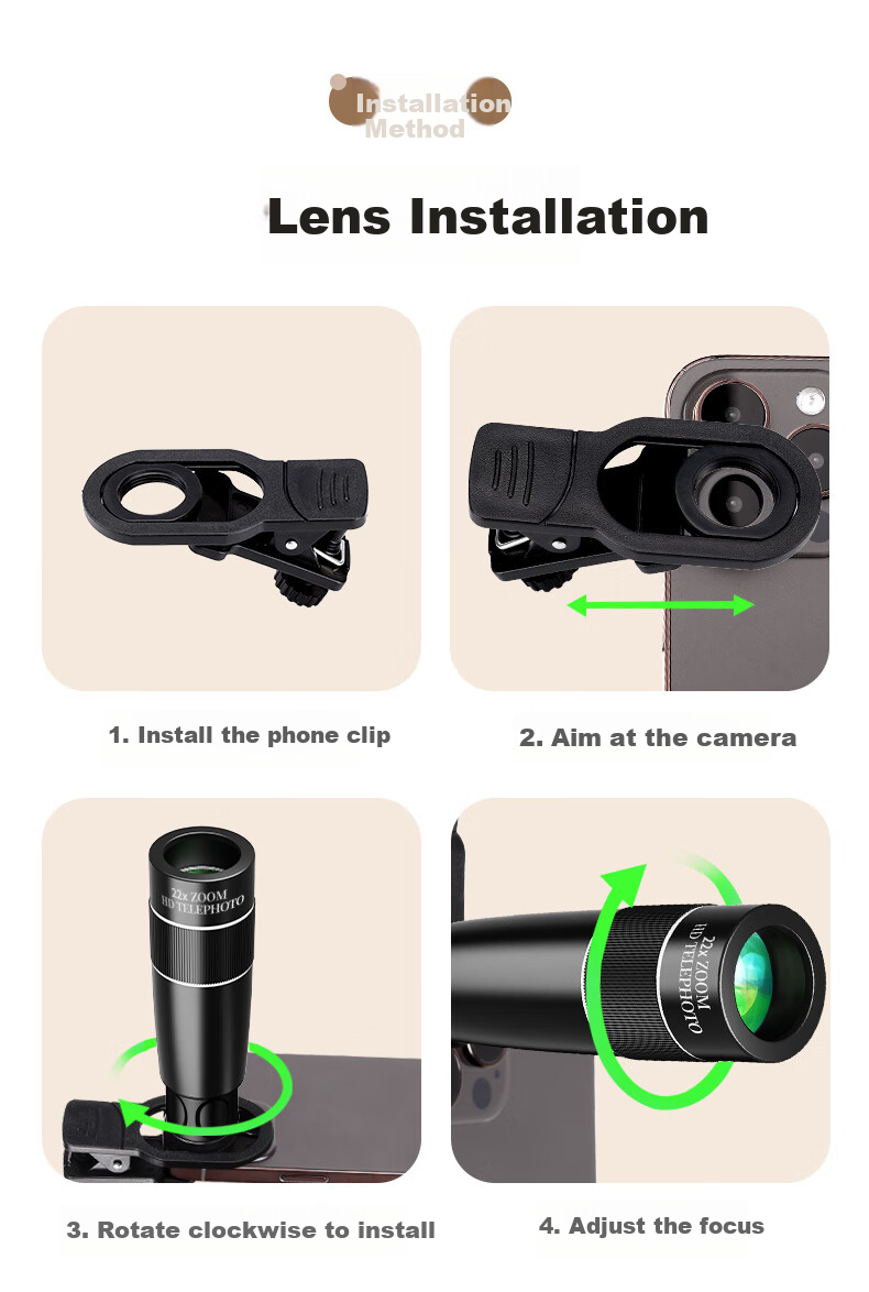 HaleBor Concert Photography Tool, Smartphone Lens Telephoto High-Definition External Camera, Live Streaming Music Festival Magnifier 4