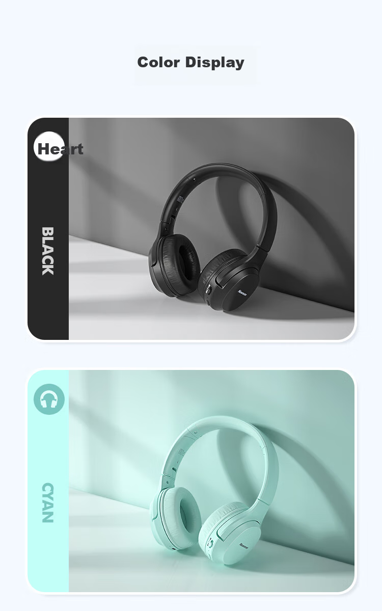 Newmine TB106 Over-Ear Bluetooth Headphones, True Wireless Noise-Cancelling Earphones, High-Quality Audio for Music, Students, Computer, Online Classes, Gaming, Sports, Long Battery Life, Soundproof Foldable Earphones, Pink 3