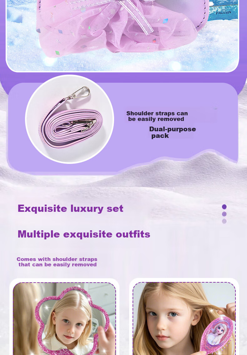 Disney Elsa Princess Bag, for Ages 6-12, 9-Year Children's Toy, Birthday Gift for Girls, 8-Year Girl Frozen Elsa Hair Accessories 4