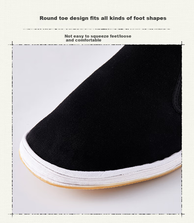 Weizhi Traditional Handmade Beijing Cloth Shoes with Thousand-Layer Sole, Slip-On Lazy Men's Cloth Shoes for Elderly, WZ1006, Size 42 10