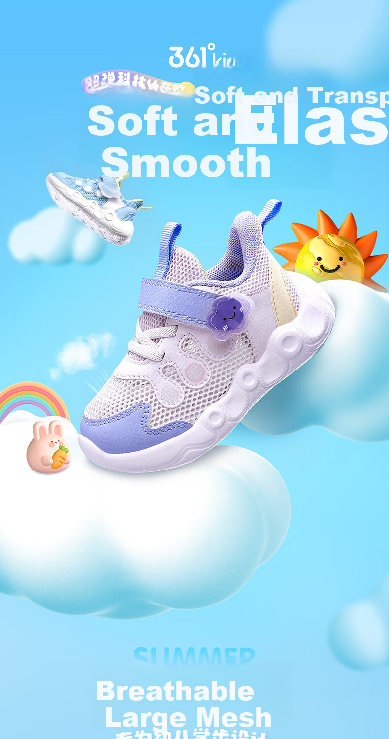 361° Children's Shoes, Toddler Walking Shoes, Summer 2026, Boys And Girls, Baby Soft-Soled Shoes, Breathable Infant Shoes, Blue, Size 27 1