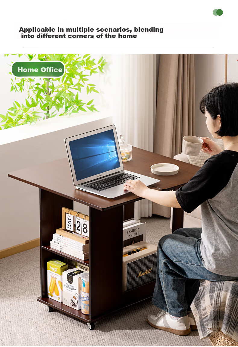 Laozhujiang Movable Side Table, Living Room Coffee Table, Sofa End Table, Multifunctional Antique Folding Tea Table, Storage Rack, Corner Cabinet 8