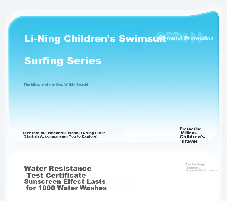 Li-Ning Children's Swimwear, Boys' Long-Sleeve And Long-Pants Thermal One-Piece, Professional Surfing Suit, Diving Swimming Equipment, 8071 Blue, Size 170 1