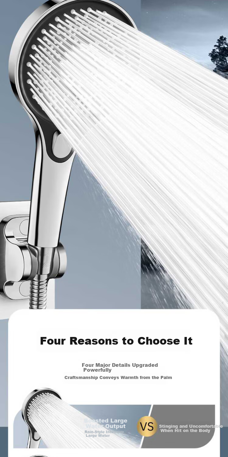 ILeddog [Germany], Pressurized Shower Head, Bathroom Bathing, Multifunctional Handheld Shower Head Set, HL-005 6