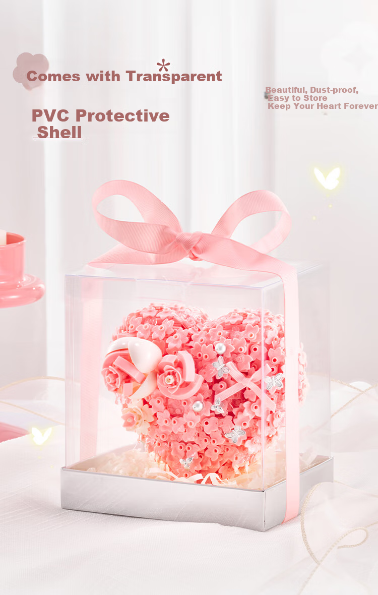 Weiji Flower Heart Building Blocks, 3D Flower Toy, Valentine's Day Gift, Children's Day Gift for Girls 6