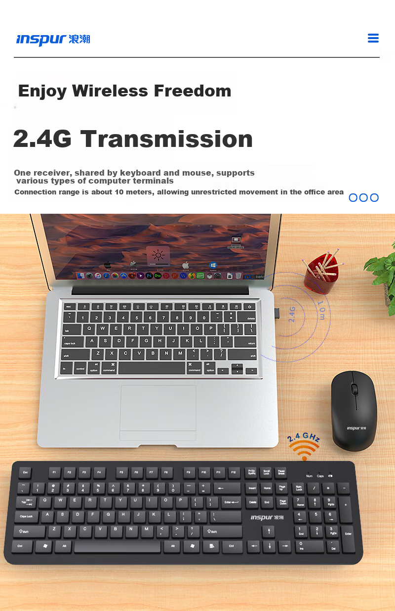 Inspur Mechanical Keyboard [Metal Panel] RGB Backlit 104-Key Red Switch Office Gaming Desktop Laptop Universal 3