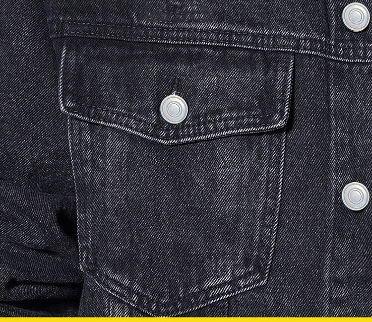 JEEP Men's Denim Jacket Autumn Winter Workwear Black Casual Shirt Blue L 8