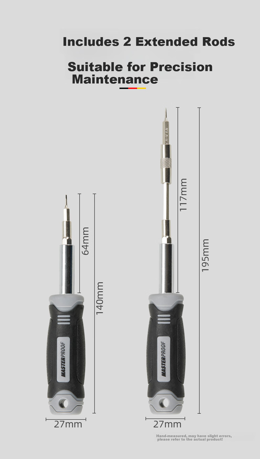 MASTERPROOF Ratchet Screwdriver Set, Multi-Functional Flathead And Phillips, Complete Kit with Quick Wrench, Small Fly Set, Hex Socket Set 18