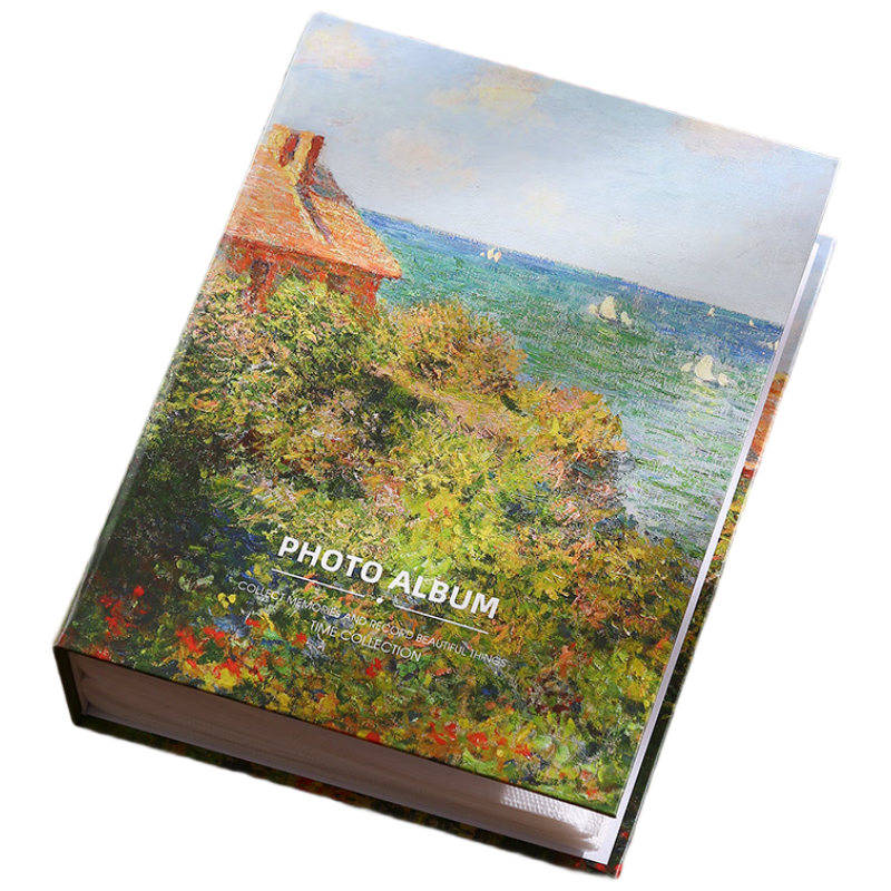 Qiyuan Photo Album 5x6 Inch 100-Pocket Insert Oil Painting Storage Large Capacity Family Album Couple Graduation Memory Book Fisherman's Cottage