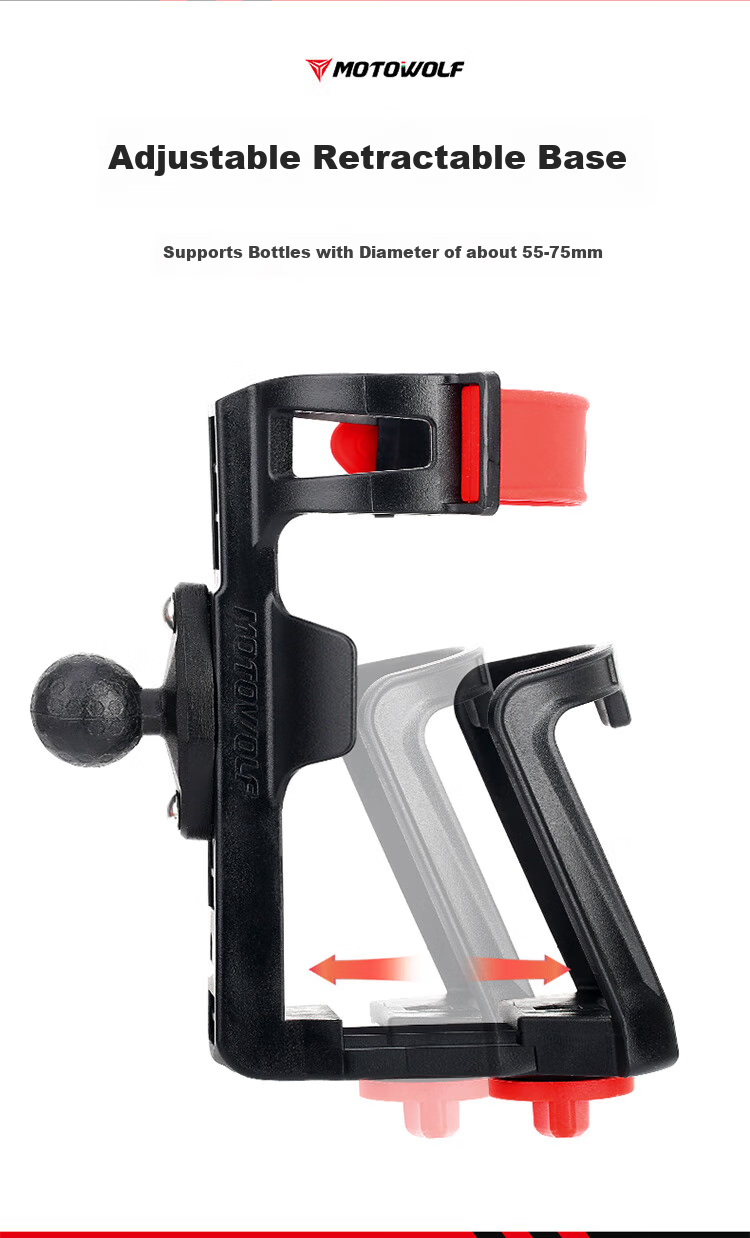 MOTOWOLF Motorcycle Bicycle Water Bottle Holder, Cup Stand, Cycling Mineral Water And Beverage Rack, U-Shaped Cup Holder 8