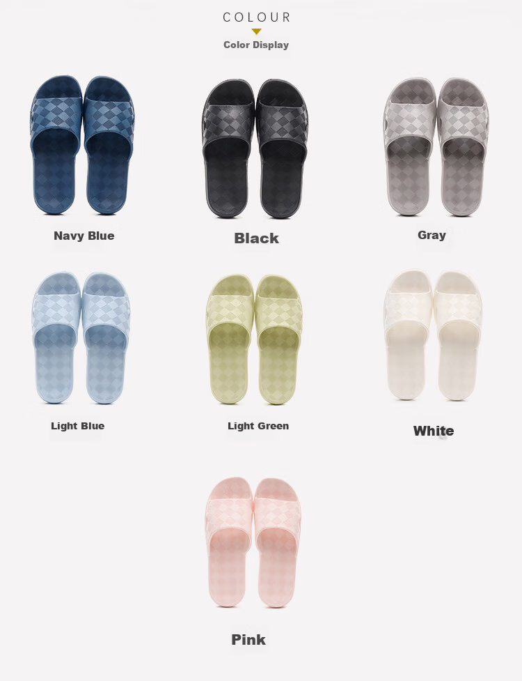 XGGC Slippers for Men And Women, Summer Outdoor Wear, Diamond Pattern Bathroom Non-Slip Shower Slippers, Indoor Home Use, White, Size 37-38 3
