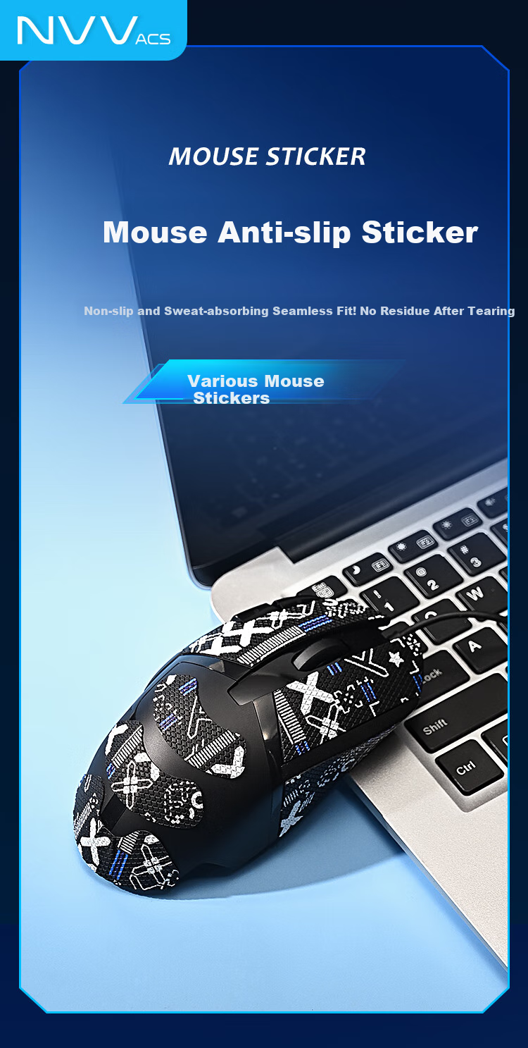 NVV Suitable for Yanji V3pro Professional Edition Mouse Sticker, Sweat-Absorbing Anti-Slip Sticker, Scratch-Resistant Gaming Wireless Mouse Pad, Matte Sweat-Proof M-X Yanji V3PRO Black Gold 1