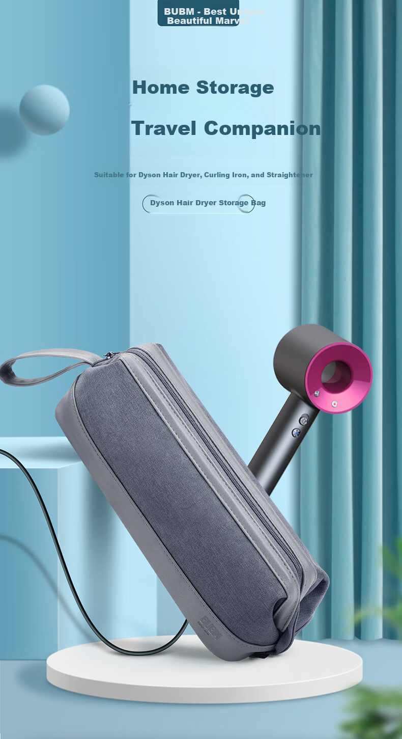BUBM Hair Dryer Storage Bag, Lai Fen Hair Dryer Storage Pouch, Suitable for Dyson Hair Curler Accessories, Travel Storage Box 1